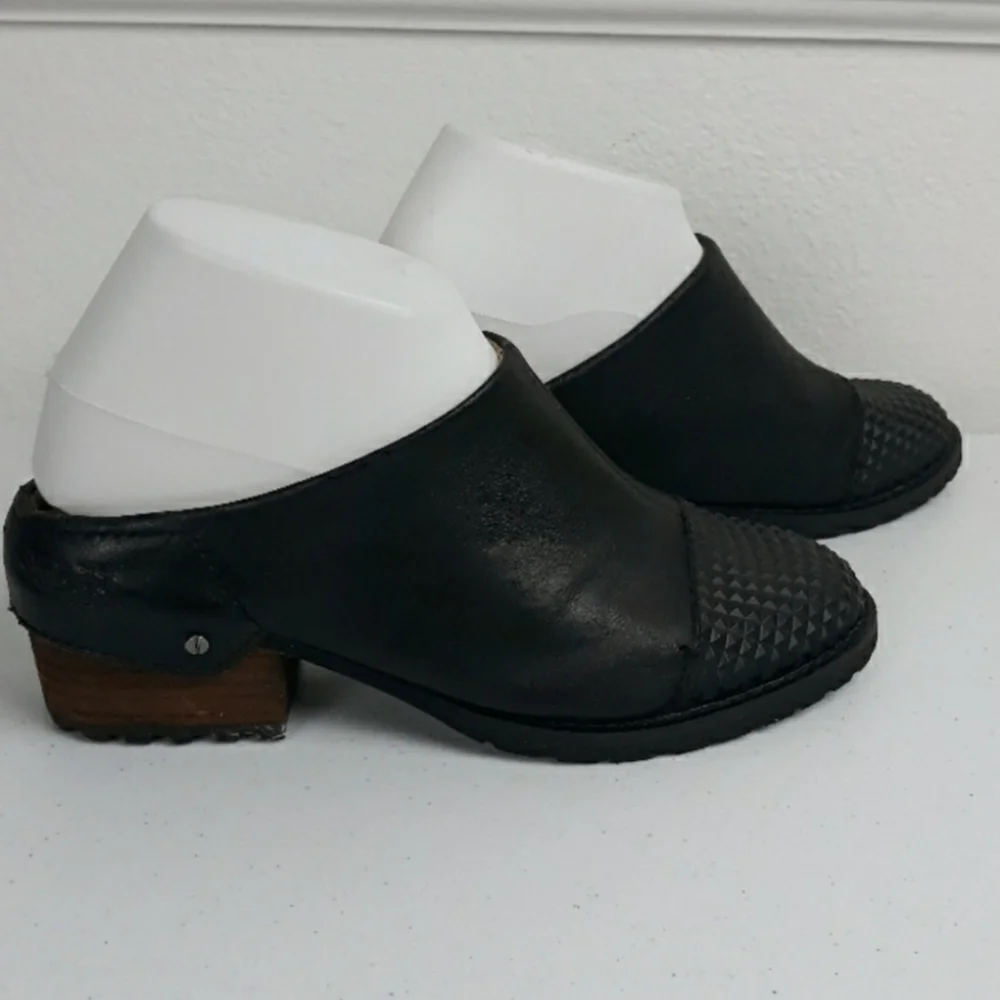 Von Dutch Dalia Black Slide On Mules Size 6 - Picture 3 of 6